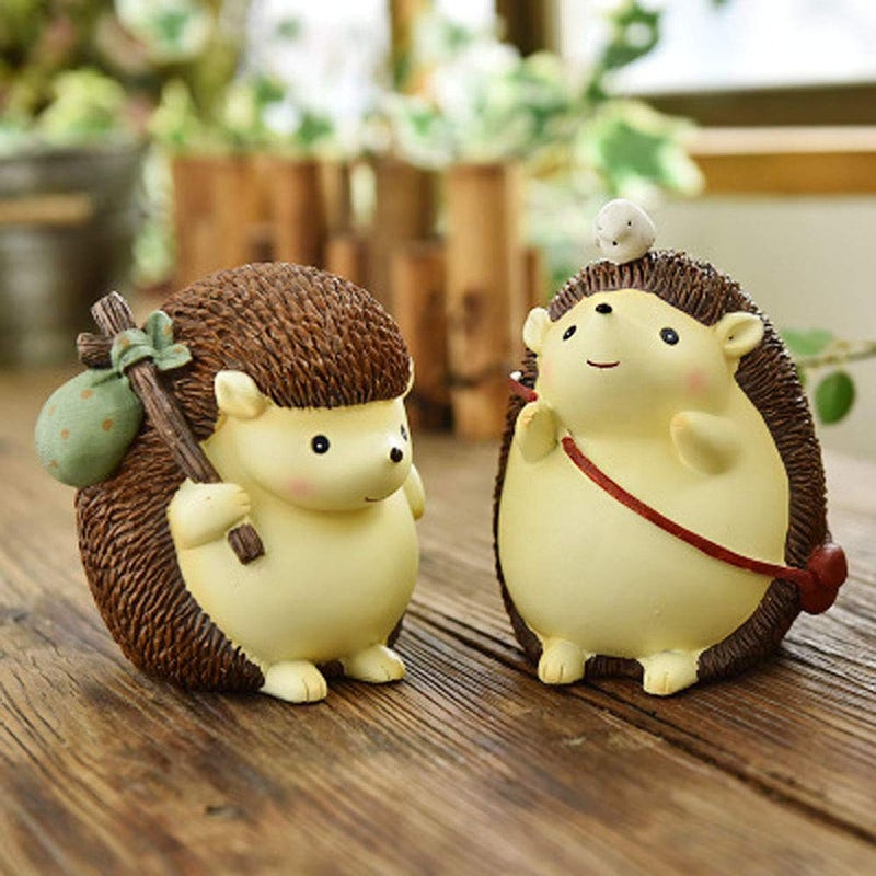 FUYU Cute Hedgehog Resin Animal Piggy Bank Coin Box Money Bank Gifts for Lovers Children, Home Decoration - Image 5